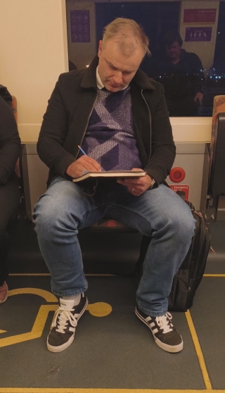 Adrian Nagorski Drawing on the train