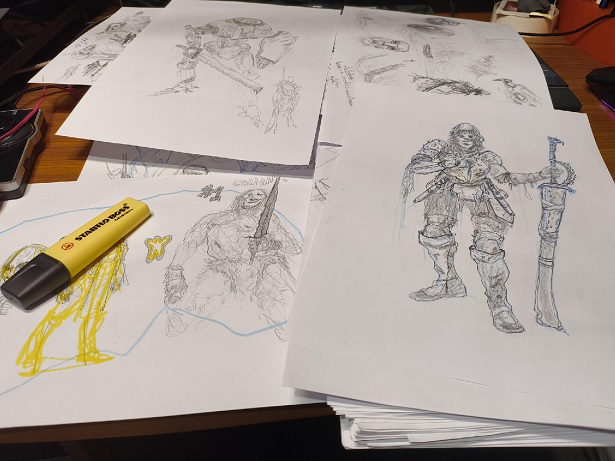 Piles of Drawings that need scanning Creative Goals